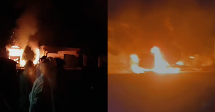 Major accident in Hoshiarpur, LPG tanker blast, many houses and shops on fire, 2 dead, more than 50 injured